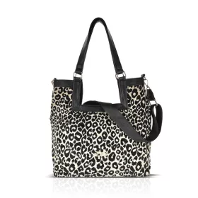   Zellia 26074 Pantera fekete-taupe párduc mintás női válltáska 37 × 36 × 13 cm