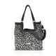 Zellia 26074 Pantera fekete-taupe párduc mintás női válltáska 37 × 36 × 13 cm