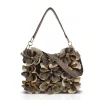 Zellia 26032 taupe virágdíszítéses női válltáska, oldalpánttal 30 x 24 x 6 cm