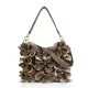 Zellia 26032 taupe virágdíszítéses női válltáska, oldalpánttal 30 x 24 x 6 cm