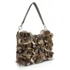 Zellia 26032 taupe virágdíszítéses női válltáska, oldalpánttal 30 x 24 x 6 cm