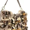 Zellia 26032 taupe virágdíszítéses női válltáska, oldalpánttal 30 x 24 x 6 cm