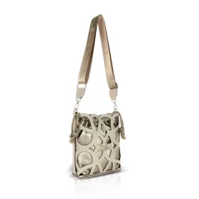   Zellia  25096 bézs-arany női női vödörtáska, bucket bag 23 x 19,5 x 7,5 cm