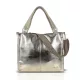 Zellia Zlb318 női fényes arany kézitáska, oldaltáska 34 x 32 x 11 cm