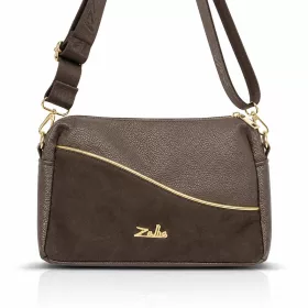   Zellia ZLB479 barna velúr hatású női oldaltáska 25 x 17 x 9 cm