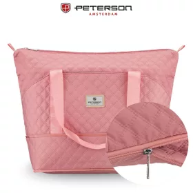   Peterson Ptn Pik-02-8595 rózsaszín steppelt női válltáska, utazótáska 50 x 40 x 18 cm