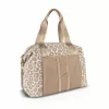 Zellia 24128 Pantera párduc mintás drapp-taupe női sporttáska, gymbag 40 × 30 × 19 cm