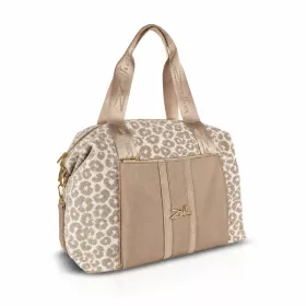   Zellia 24128 Pantera párduc mintás drapp-taupe női sporttáska, gymbag 40 × 30 × 19 cm