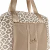 Zellia 24128 Pantera párduc mintás drapp-taupe női sporttáska, gymbag 40 × 30 × 19 cm