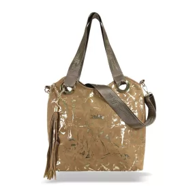   Zellia Zlb185 camel-arany márvány mintázatú női válltáska 32 X 31 X 11 Cm