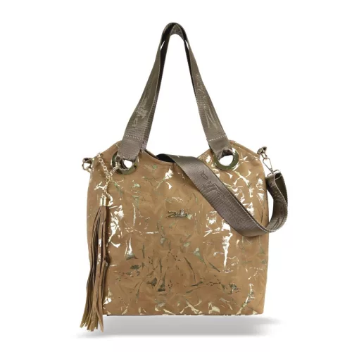 Zellia Zlb185 camel-arany márvány mintázatú női válltáska 32 X 31 X 11 Cm