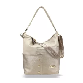Zellia Zlb232 bézs-arany női válltáska 33 x 27 x 12 cm