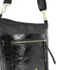 Zellia Zlb429 fekete, lakk női oldaltáska, crossbody 28 x 25 x 8,5 cm