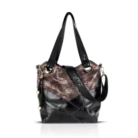   Zellia ZLB451 Mesh fekete-bronz női oldaltáska válltáska 32 x 31 x 11 cm