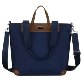   Peterson Ptn Cty-16-2256 sötétkék-konyakbarna női shopper, vállpánttal 40 x 32 x 14 cm
