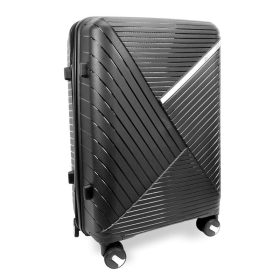   Zellia nagyméretű fekete, keményfalú bőrönd  75 x 51 x 31 cm