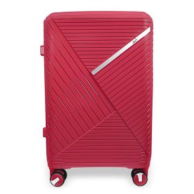   Zellia piros 3 db-os, keményfalú bőrönd szett 55-65-75 cm