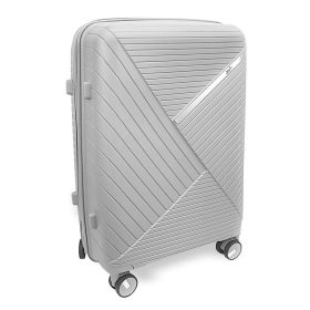   Zellia közepes méretű szürke, keményfalú bőrönd  65 x 46 cm