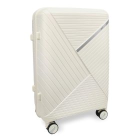   Zellia nagyméretű bézs, keményfalú bőrönd  75 x 51 x 31 cm