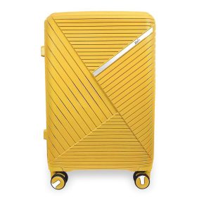   Zellia közepes méretű sárga, keményfalú bőrönd  65 x 46 cm