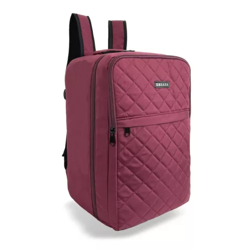 Zellia Hz-104 bordó WizzAir Ryanair kézipoggyász hátizsák  - steppelt - vízlepergetős  40 X 25 X 20 Cm