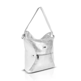   Zellia TD25001 fehér-ezüst női válltáska 35 × 29 × 12 cm