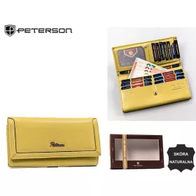   Peterson nagyméretű, arany színű női bőr pénztárca RFID védelemmel 19×10 cm
