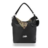 Zellia 17008 fekete ocelot mintás válltáska 36 x 34 x 14 cm