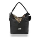 Zellia 17008 fekete ocelot mintás válltáska 36 x 34 x 14 cm