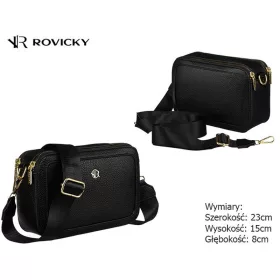   Rovicky R-Kp-19-A19-0262 női fekete oldaltáska, crossbody 23 x 15 x 8 cm
