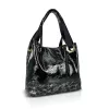 Zellia ZLB276 Lustre fekete lakk női válltáska 32 x 26 x 13 cm