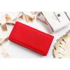 Peterson női piros színű pénztárca RFID, 20×10 cm