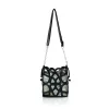 Zellia 25096 Strus fekete-arany oldaltáska, bucket bag 23 x 19,5 x 7,5 cm
