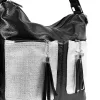 Zellia 24157 fekete-ezüst női válltáska, hátitáska 31 x 31 x 13 cm