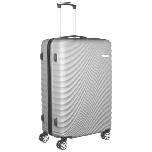 Peterson ezüst színű, keményfalú bőrönd 55 × 38 × 23 cm