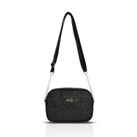   Zellia Zlb202 Shimmer fekete csillogó női oldaltáska 26 x 18,5 x 5,5 cm