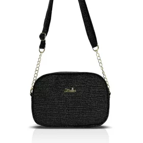   Zellia Zlb202 Shimmer fekete csillogó női oldaltáska 26 x 18,5 x 5,5 cm