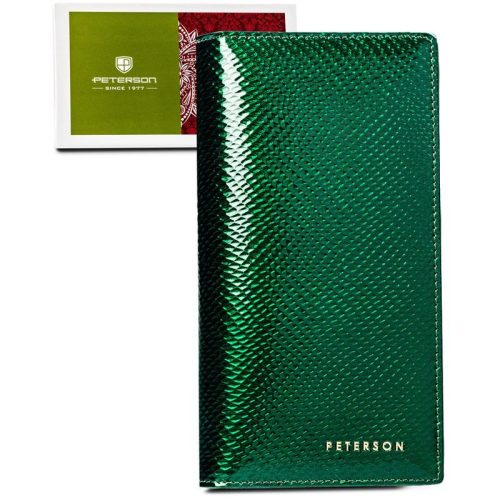 Peterson Ptn 421431-Dsl-6174 női zöld, bőr pénztárca 19 x 10 x 2,5 cm