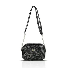   Zellia Zlb202 Lustre fekete-arany női oldaltáska, crossbody 26 x 18,5 x 5,5 cm