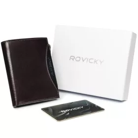 Rovicky barna-fekete férfi bőr pénztárca 9 × 10,5 cm