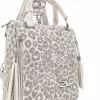 Zellia 25180 Pantera taupe-bézs női párduc mintás női kézitáska, hátizsák 33 x 32,5 x 15 cm