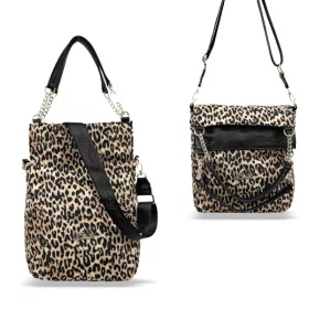   Zellia női ocelot mintás válltáska, oldaltáska 41 x 30 cm