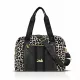 Zellia 24128 Pantera párduc mintás fekete-taupe női sporttáska, gymbag 40 × 30 × 19 cm