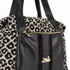 Zellia 24128 Pantera párduc mintás fekete-taupe női sporttáska, gymbag 40 × 30 × 19 cm