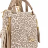 Zellia 25180 Pantera bézs-taupe párduc mintás női kézitáska, hátizsák 33 x 32,5 x 15 cm