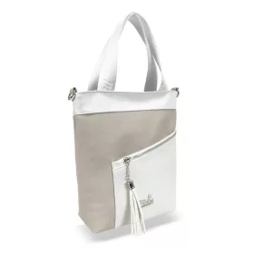   Zellia női bézs-fehér válltáska, kézitáska 30 × 23 cm