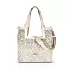 Zellia 26074 Pantera krém-taupe párduc mintás női válltáska 37 × 36 × 13 cm