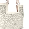 Zellia 26074 Pantera krém-taupe párduc mintás női válltáska 37 × 36 × 13 cm
