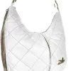 Zellia 23069 fehér-arany steppelt hobó női válltáska 32 x 29 x 8,5 cm