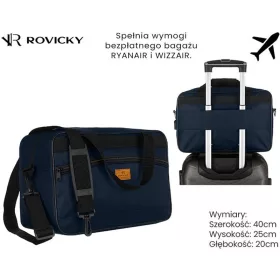   Rovicky R-Tl15608-2509 sötétkék kézipoggyász, utazótáska 40 X 25 X 20 Cm